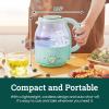 Elite Gourmet 1.2L Electric Glass Kettle, 1200W Fast Boil, Adjustable Temperature Control & Keep Warm, BPA-Free Borosilicate Glass, Auto Shut-Off & Boil-Dry Protection, 360° Cordless Base, Mint(Mint)