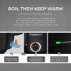 Elite Gourmet 1.2L Electric Glass Kettle, 1200W Fast Boil, Adjustable Temperature Control & Keep Warm, BPA-Free Borosilicate Glass, Auto Shut-Off & Boil-Dry Protection, 360° Cordless Base, Mint(Black)