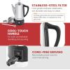 Elite Gourmet 6-Cup Electric Coffee Percolator – Stainless Steel, Fast Brewing, Keep Warm with Auto Shut-Off, Clear Brew Progress Knob, Cordless Serving Base, Reusable Filter, 1000W(6 Cup)