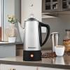 Elite Gourmet 6-Cup Electric Coffee Percolator – Stainless Steel, Fast Brewing, Keep Warm with Auto Shut-Off, Clear Brew Progress Knob, Cordless Serving Base, Reusable Filter, 1000W(6 Cup)