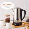 Elite Gourmet 6-Cup Electric Coffee Percolator – Stainless Steel, Fast Brewing, Keep Warm with Auto Shut-Off, Clear Brew Progress Knob, Cordless Serving Base, Reusable Filter, 1000W(12-Cup (Pack of 4))