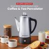 Elite Gourmet 6-Cup Electric Coffee Percolator – Stainless Steel, Fast Brewing, Keep Warm with Auto Shut-Off, Clear Brew Progress Knob, Cordless Serving Base, Reusable Filter, 1000W(6 Cup)
