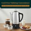 Elite Gourmet 6-Cup Electric Coffee Percolator – Stainless Steel, Fast Brewing, Keep Warm with Auto Shut-Off, Clear Brew Progress Knob, Cordless Serving Base, Reusable Filter, 1000W(12-Cup)