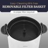 Elite Gourmet CCM040 Stainless Steel 40 Cup Coffee Urn Removable Filter For Easy Cleanup, Two Way Dispenser with Cool-Touch Handles Electric Coffee Maker Urn, Stainless Steel(40 Cup)