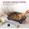 Elite Gourmet EG3033 12″x12″x2.35” Healthy Ceramic with Titanium Coated Scratch Resistant Electric Skillet, Dishwasher Safe, Rapid Heat Up, 1200W, Dark Grey, 6 Quart