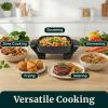 Elite Gourmet EG6201 Extra Deep 12″x12″x3.2″ (7.5Qt.) Scratch Resistant Dishwasher Safe, Non-stick Electric Skillet with Glass Vented Lid, Adjustable Temperature, Black(8″ x 8″ (2.5 Qt))