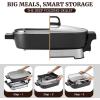 Elite Gourmet EG6201 Extra Deep 12″x12″x3.2″ (7.5Qt.) Scratch Resistant Dishwasher Safe, Non-stick Electric Skillet with Glass Vented Lid, Adjustable Temperature, Black(15″ x 12″ (10 Qt))