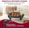 Elite Gourmet EG6201 Extra Deep 12″x12″x3.2″ (7.5Qt.) Scratch Resistant Dishwasher Safe, Non-stick Electric Skillet with Glass Vented Lid, Adjustable Temperature, Black(12″ x 12″ (6 Qt))