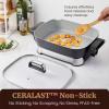 Elite Gourmet EG6201 Extra Deep 12″x12″x3.2″ (7.5Qt.) Scratch Resistant Dishwasher Safe, Non-stick Electric Skillet with Glass Vented Lid, Adjustable Temperature, Black(15″ x 12″ (10 Qt))