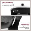 Elite Gourmet EG6201 Extra Deep 12″x12″x3.2″ (7.5Qt.) Scratch Resistant Dishwasher Safe, Non-stick Electric Skillet with Glass Vented Lid, Adjustable Temperature, Black(12″ x 12″ (7.5 Qt))