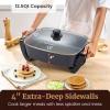 Elite Gourmet EG6203 Extra Deep 16″x13″x3.2″ (10.5Qt.) Scratch Resistant, Easy Pour Spout, Dishwasher Safe, Non-stick Electric Skillet with Vented Glass Lid, Adjustable Temperature, Black(12.5Qt)