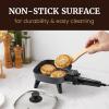 Elite Gourmet EGL-6101 Personal Stir Fry Griddle Pan, Rapid Heat Up, 650 Watts Non-stick Electric Skillet with Tempered Glass Lid, Red(7″)