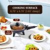 Elite Gourmet EGL-6101 Personal Stir Fry Griddle Pan, Rapid Heat Up, 650 Watts Non-stick Electric Skillet with Tempered Glass Lid, Red(7″)