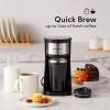 Elite Gourmet EHC113 Personal Single-Serve Compact Coffee Maker Brewer Includes 14Oz. Stainless Steel Interior Thermal Travel Mug, Compatible with Coffee Grounds, Reusable Filter, Black(Stainless Steel)