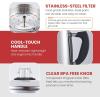 Elite Gourmet EHC116 Dual Drip Double Coffee Maker Brewer Includes Two 14 Oz Stainless Steel Interior Thermal Travel Mugs, Compatible with Coffee Grounds, Reusable Filter, Black(96-ounce/12 Cup)