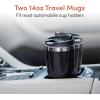 Elite Gourmet EHC116 Dual Drip Double Coffee Maker Brewer Includes Two 14 Oz Stainless Steel Interior Thermal Travel Mugs, Compatible with Coffee Grounds, Reusable Filter, Black(28 ounce)