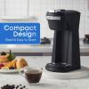 Elite Gourmet EHC116 Dual Drip Double Coffee Maker Brewer Includes Two 14 Oz Stainless Steel Interior Thermal Travel Mugs, Compatible with Coffee Grounds, Reusable Filter, Black(16 ounce)
