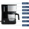 Elite Gourmet EHC9420 Automatic 5-Cup Brew & Drip Coffee Maker with Pause N Serve Reusable Filter, On/Off Switch, Water Level Indicator(Stainless Steel)