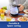 Elite Gourmet EKT1001 Electric 1.0L BPA-Free 1100W Glass Kettle Cordless 360° Base, Stylish Blue LED Interior, Handy Auto Shut-Off Function – Quickly Boil Water For Tea & More, Black(Glass)