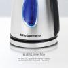 Elite Gourmet EKT-1271# Ultimate 1.7 Liter Electric Kettle – Stainless Steel Design & Cordless 360° Base, Stylish Blue LED Interior, Handy Auto Shut-Off Function – Quickly Boil Water For Tea & More(Stainless Steel)