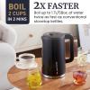 Elite Gourmet EKT1821 1.8L Double Wall Insulated, Cool-Touch 1500W Kettle w/Stainless Steel Interior & Lid, 360° Swivel Base for Cord Free Serving, Power On Lever, Auto Shut-Off, Boil Dry, Black(1.8 Quarts)