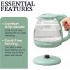 Elite Gourmet EKT1821 1.8L Double Wall Insulated, Cool-Touch 1500W Kettle w/Stainless Steel Interior & Lid, 360° Swivel Base for Cord Free Serving, Power On Lever, Auto Shut-Off, Boil Dry, Black(1.1 Quarts)