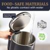 Elite Gourmet EKT1821 1.8L Double Wall Insulated, Cool-Touch 1500W Kettle w/Stainless Steel Interior & Lid, 360° Swivel Base for Cord Free Serving, Power On Lever, Auto Shut-Off, Boil Dry, Black(1.8 Quarts)