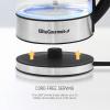 Elite Gourmet EKT-602 Electric BPA-Free Glass Kettle, Cordless 360° Base, Stylish Blue LED Interior, Handy Auto Shut-Off Function – Quickly Boil Water For Tea & More(Glass)