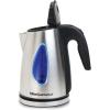 Elite Gourmet EKT-602 Electric BPA-Free Glass Kettle, Cordless 360° Base, Stylish Blue LED Interior, Handy Auto Shut-Off Function – Quickly Boil Water For Tea & More(Stainless Steel)