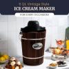 Elite Gourmet Maxi-Matic EIM-924L 4 quart Old Fashioned Electric Ice Cream Maker, Pine Bucket(Walnut)