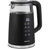 Elite Gourmet Dual Voltage 120-230V, Travel Double Wall Insulated Cool-Touch, 0.6L Electric Kettle Stainless Steel Interior, Hinged-Locking Lid, Auto Shut-Off, Boil Dry Protection, Black(1.9 Quarts)