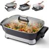 Elite Gourmet EG6201 Extra Deep 12″x12″x3.2″ (7.5Qt.) Scratch Resistant Dishwasher Safe, Non-stick Electric Skillet with Glass Vented Lid, Adjustable Temperature, Black(15″ x 12″ (10 Qt))
