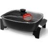 Elite Gourmet EG6203 Extra Deep 16″x13″x3.2″ (10.5Qt.) Scratch Resistant, Easy Pour Spout, Dishwasher Safe, Non-stick Electric Skillet with Vented Glass Lid, Adjustable Temperature, Black(10.5Qt)