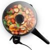 Elite Gourmet EGL-6101 Personal Stir Fry Griddle Pan, Rapid Heat Up, 650 Watts Non-stick Electric Skillet with Tempered Glass Lid, Red(10.5″ (2 Qt))