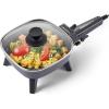 Elite Gourmet EGL-6101 Personal Stir Fry Griddle Pan, Rapid Heat Up, 650 Watts Non-stick Electric Skillet with Tempered Glass Lid, Red(7″)