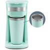 Elite Gourmet EHC111A Personal Single-Serve Compact Coffee Maker Brewer Includes 14Oz. Stainless Steel Interior Thermal Travel Mug, Compatible with Coffee Grounds, Reusable Filter, Black(Mint)