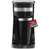 Elite Gourmet EHC113 Personal Single-Serve Compact Coffee Maker Brewer Includes 14Oz. Stainless Steel Interior Thermal Travel Mug, Compatible with Coffee Grounds, Reusable Filter, Black(Black)