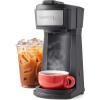 Elite Gourmet EHC117M Personal Single-Serve Compact Coffee Maker Brewer Includes 14Oz. Thermal Travel Mug with Stainless Steel Interior, Compatible with Coffee Grounds, Reusable Filter, Mint(Black)