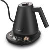 Elite Gourmet EKT1001 Electric 1.0L BPA-Free 1100W Glass Kettle Cordless 360° Base, Stylish Blue LED Interior, Handy Auto Shut-Off Function – Quickly Boil Water For Tea & More, Black(Copper)
