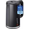 Elite Gourmet EKT1821 1.8L Double Wall Insulated, Cool-Touch 1500W Kettle w/Stainless Steel Interior & Lid, 360° Swivel Base for Cord Free Serving, Power On Lever, Auto Shut-Off, Boil Dry, Black(1.8 Quarts)