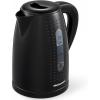Elite Gourmet EKT-602 Electric BPA-Free Glass Kettle, Cordless 360° Base, Stylish Blue LED Interior, Handy Auto Shut-Off Function – Quickly Boil Water For Tea & More(Black)