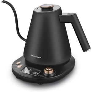 Elite Gourmet EKT1001 Electric 1.0L BPA-Free 1100W Glass Kettle Cordless 360° Base, Stylish Blue LED Interior, Handy Auto Shut-Off Function – Quickly Boil Water For Tea & More, Black(Copper)