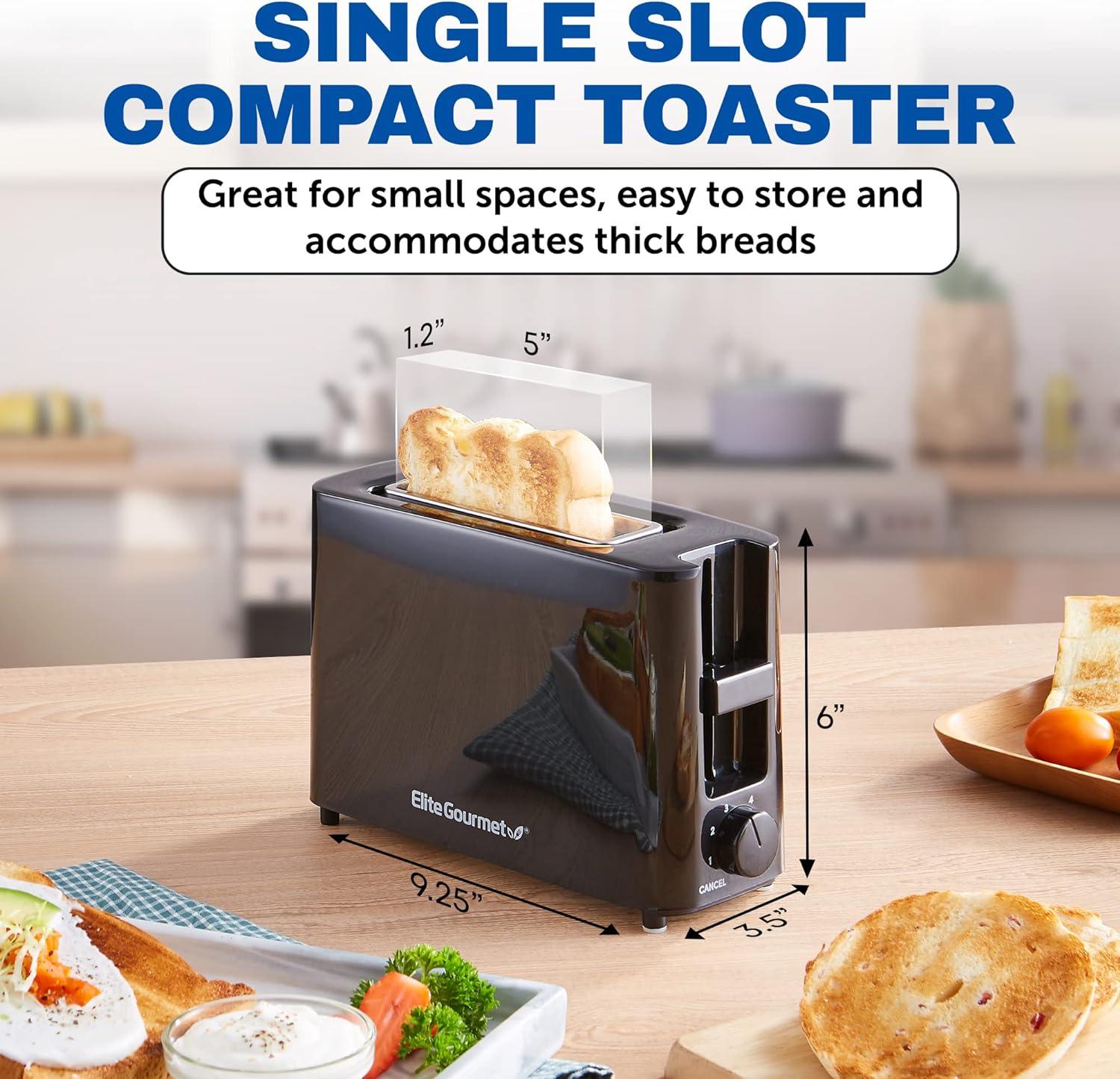 imageElite Gourmet ECT1027 Cool Touch Toaster 7 Toast Settings Cancel Functions Slide Out Crumb Tray Extra Wide 15 Slots for Bagels Waffles Specialty Breads Puff Pastry Snacks White1 Slice