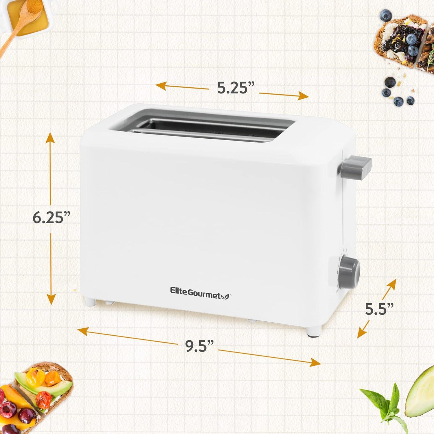imageElite Gourmet ECT1027 Cool Touch Toaster 7 Toast Settings Cancel Functions Slide Out Crumb Tray Extra Wide 15 Slots for Bagels Waffles Specialty Breads Puff Pastry Snacks White2 Slice Pack of 8