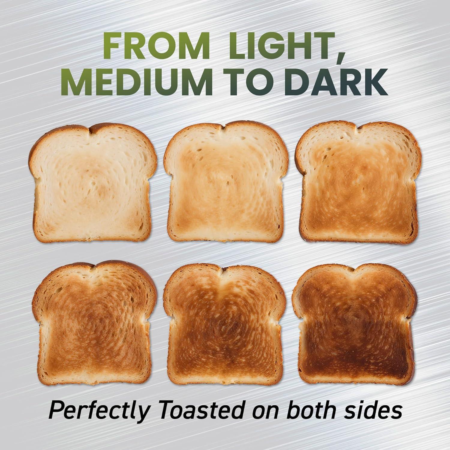 imageElite Gourmet ECT3401 Long Slot 4 Slice Toaster 15 Slot Width 6 Toast Shade Settings Reheat Defrost amp Cancel Functions Extra Large Slots for Bagels Waffles Artisan Breads Stainless Steel