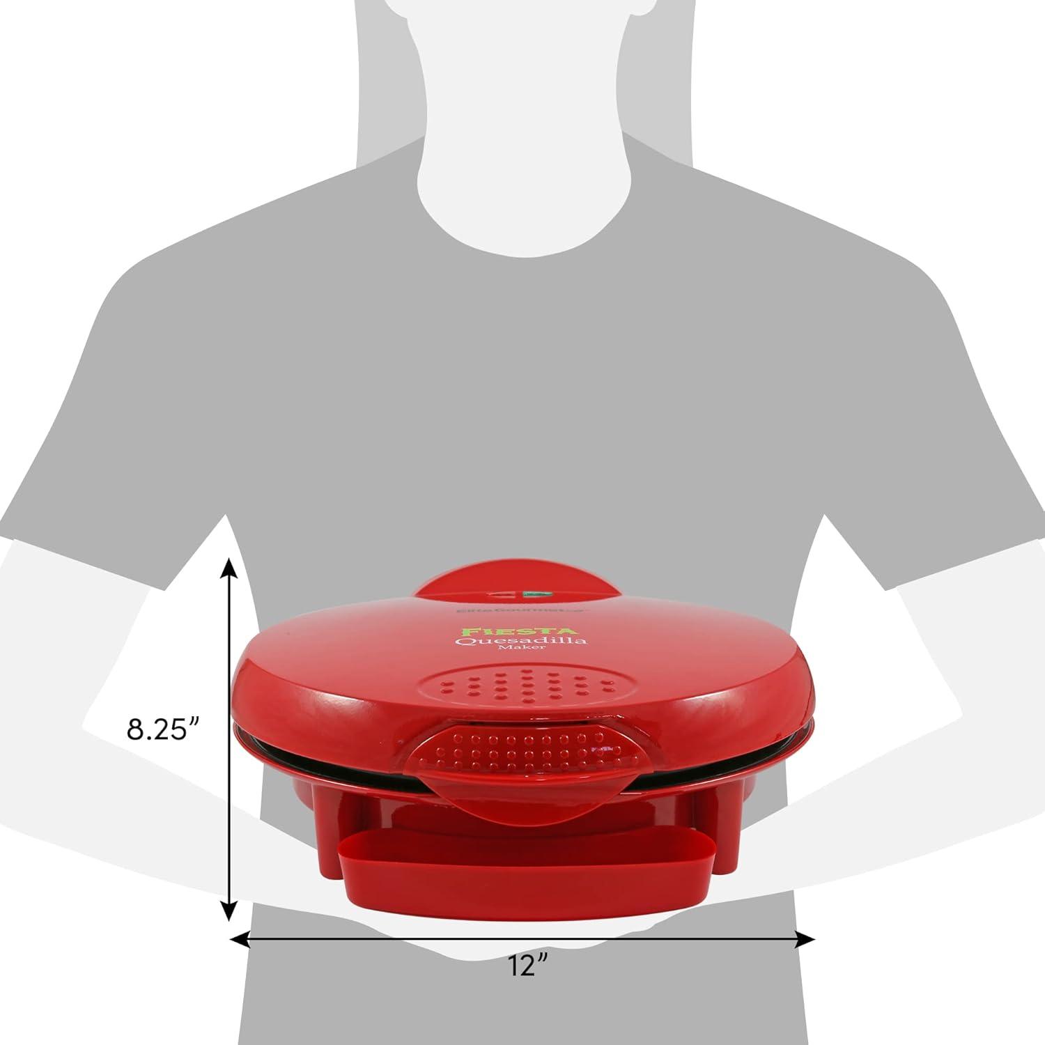 imageElite Gourmet EQD413 Electric NonStick 8 Quesadilla Maker EasySlice 6Wedge Grilled Cheese Corn Flour Tortilla Snacks Red11