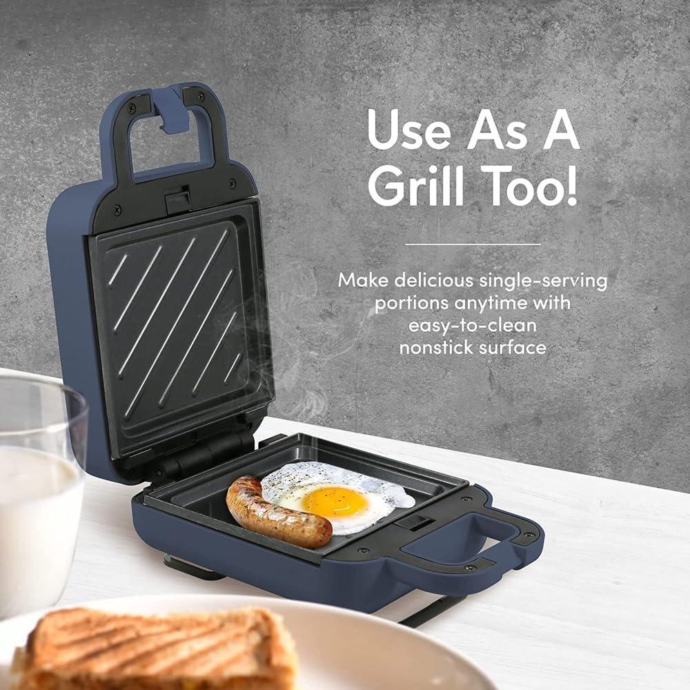 imageElite Gourmet EWM015M Electric Nonstick 45inch Mini Waffle Maker Belgian Waffles Compact Design Hash Browns Keto Snacks Sandwich Eggs Easy to Clean MintSlate blue