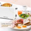 Elite Gourmet ECT-1027 Cool Touch Toaster, 7 Toast Settings Cancel Functions, Slide Out Crumb Tray, Extra Wide 1.5″ Slots for Bagels Waffles Specialty Breads, Puff Pastry, Snacks, White(2 Slice)