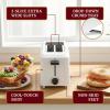 Elite Gourmet ECT-1027# Cool Touch Toaster, 7 Toast Settings Cancel Functions, Slide Out Crumb Tray, Extra Wide 1.5″ Slots for Bagels Waffles Specialty Breads, Puff Pastry, Snacks, White(2 Slice)