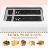 Elite Gourmet ECT-1027 Cool Touch Toaster, 7 Toast Settings Cancel Functions, Slide Out Crumb Tray, Extra Wide 1.5″ Slots for Bagels Waffles Specialty Breads, Puff Pastry, Snacks, White(2 Slice)
